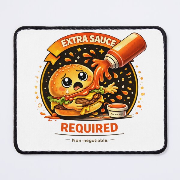 Item preview, Extra Sauce Required – Non-Negotiable Food Humor Badge designed and sold by Snackwear Apparel.