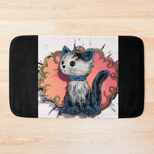 Item preview, Cute Comic Kitten with Speech Bubble Illustration designed and sold by Grafititee.