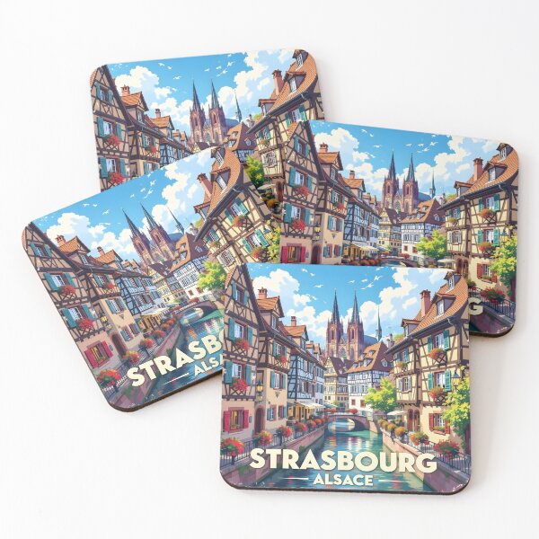 Item preview, Strasbourg, Alsace, France: Vintage-Style Painterly Travel Poster designed and sold by LSVart.