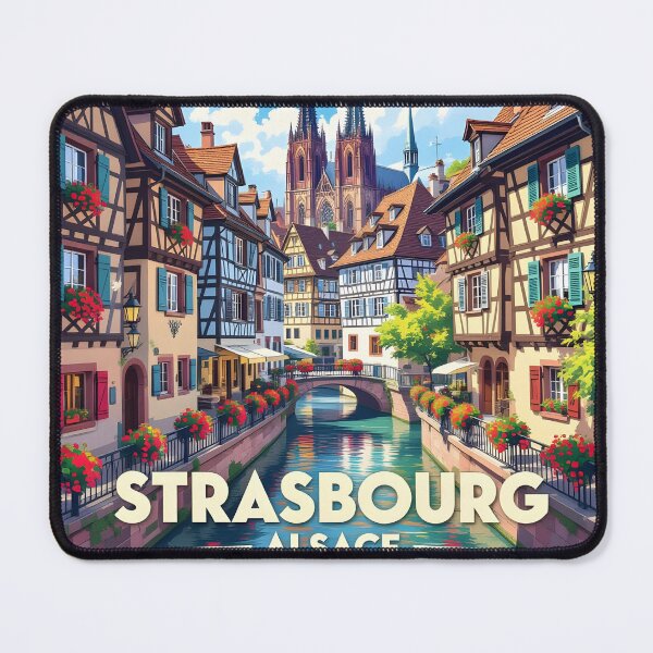 Item preview, Strasbourg, Alsace, France: Vintage-Style Painterly Travel Poster designed and sold by LSVart.