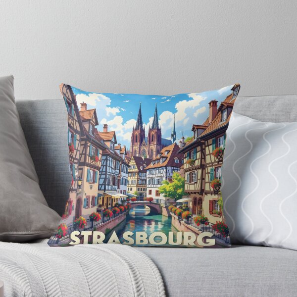 Item preview, Strasbourg, Alsace, France: Vintage-Style Painterly Travel Poster designed and sold by LSVart.