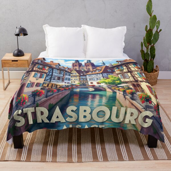 Item preview, Strasbourg, Alsace, France: Vintage-Style Painterly Travel Poster designed and sold by LSVart.