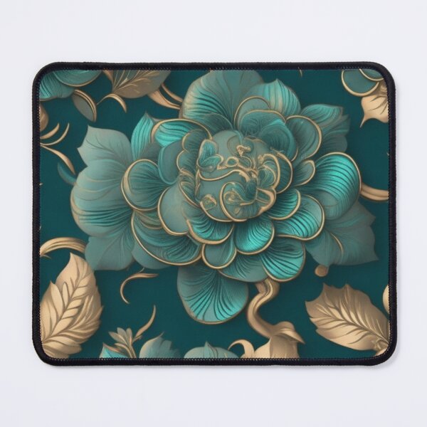 Item preview, Teal and Gold Floral Pattern designed and sold by FANTASTIC-N.