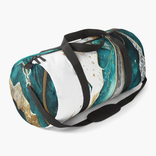 Item preview, Luxurious Abstract Flow -Teal Marble, Gold Leaves & Crystal Geometry in Elegant Motion designed and sold by FotoworldEdel.