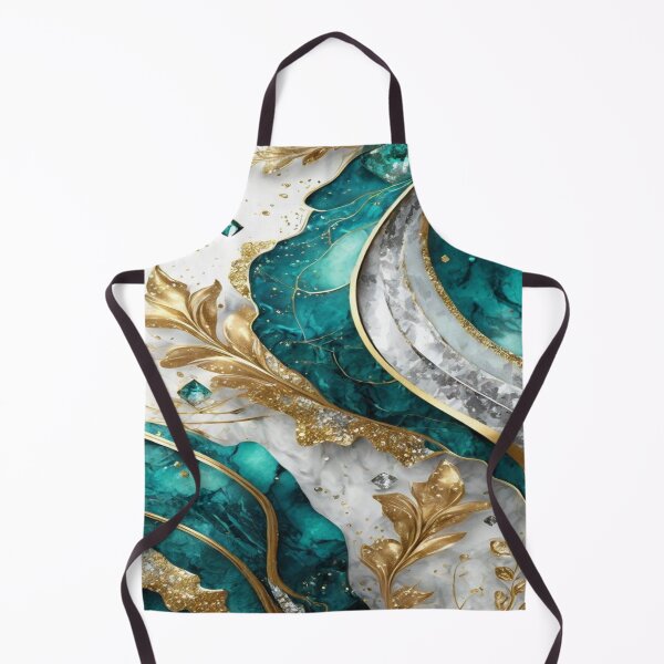 Item preview, Luxurious Abstract Flow -Teal Marble, Gold Leaves & Crystal Geometry in Elegant Motion designed and sold by FotoworldEdel.