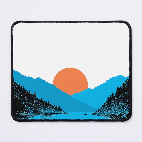 Item preview, Minimalist Japanese Mountain Sunset Blue Phone Wallpaper designed and sold by R&B Art and design.