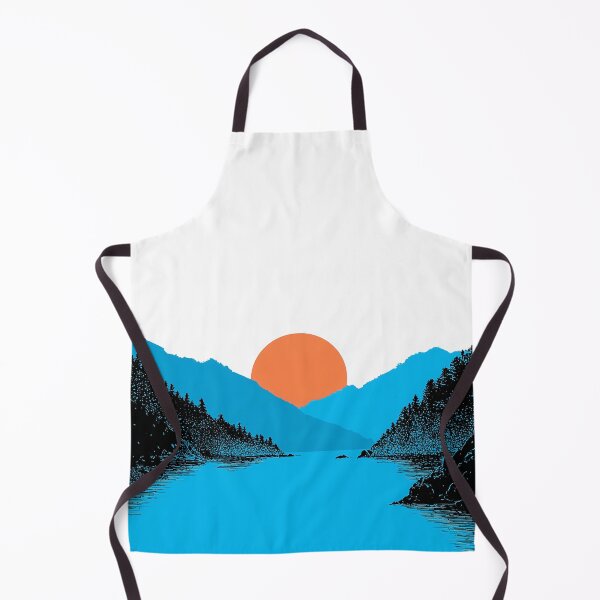 Item preview, Minimalist Japanese Mountain Sunset Blue Phone Wallpaper designed and sold by R&B Art and design.