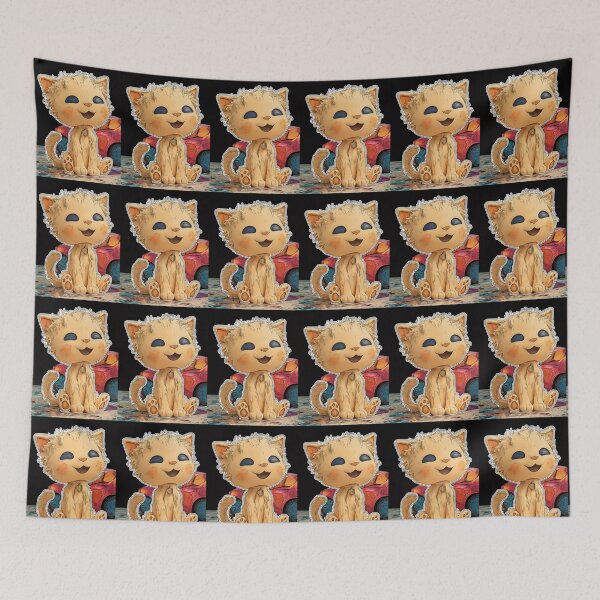 Item preview, Cute Comic Kitten with Speech Bubble Illustration designed and sold by Grafititee.