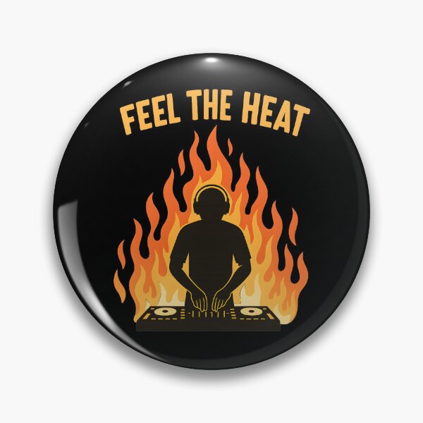 Item preview, Feel the Heat Funny DJ Silhouette EDM Music Festival Fire Graphic designed and sold by DrawHandArt.