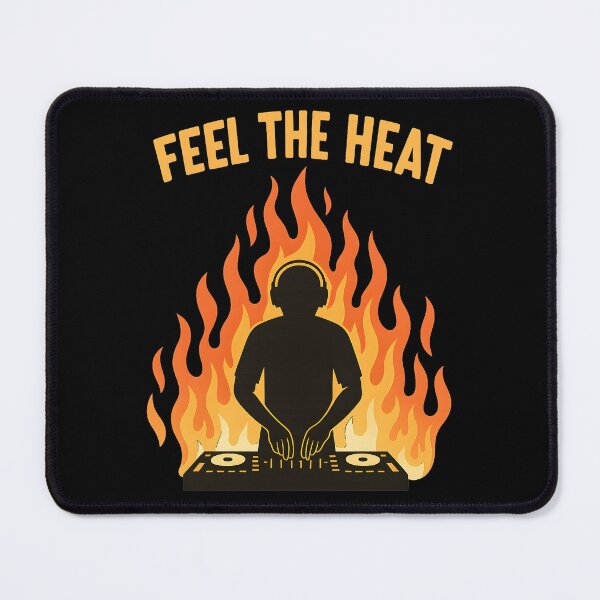 Item preview, Feel the Heat Funny DJ Silhouette EDM Music Festival Fire Graphic designed and sold by DrawHandArt.