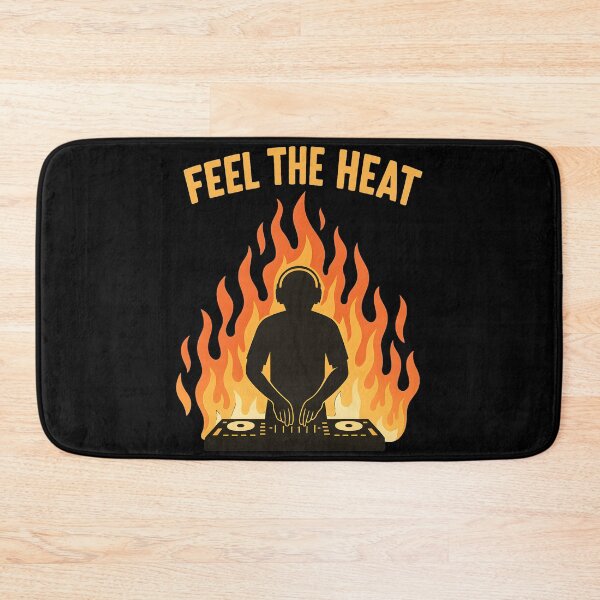 Item preview, Feel the Heat Funny DJ Silhouette EDM Music Festival Fire Graphic designed and sold by DrawHandArt.