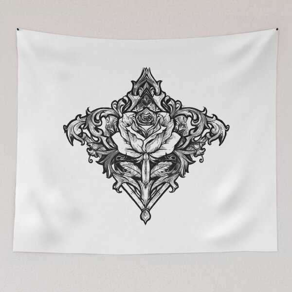 Item preview, Dark Ornamental Rose Illustration designed and sold by Anacond.