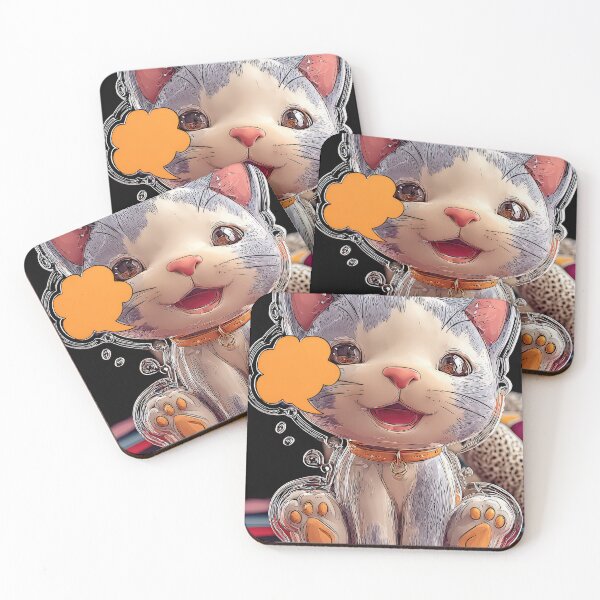 Item preview, Cute Comic Kitten with Speech Bubble Illustration designed and sold by Grafititee.