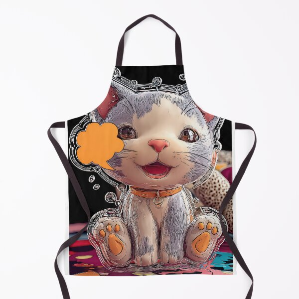 Item preview, Cute Comic Kitten with Speech Bubble Illustration designed and sold by Grafititee.
