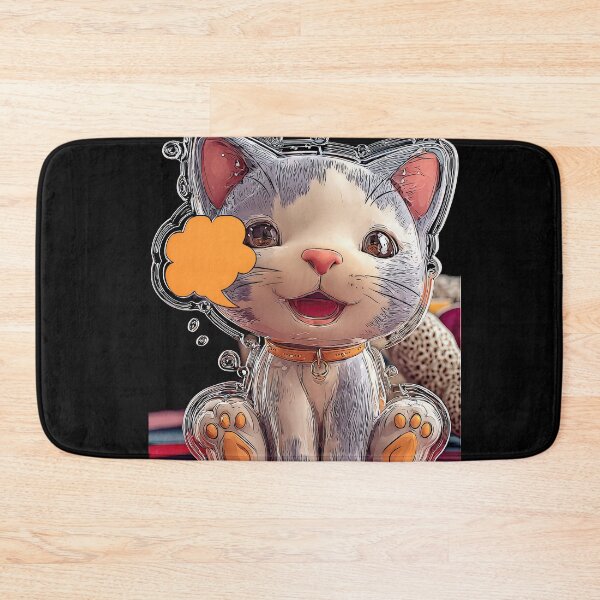 Item preview, Cute Comic Kitten with Speech Bubble Illustration designed and sold by Grafititee.