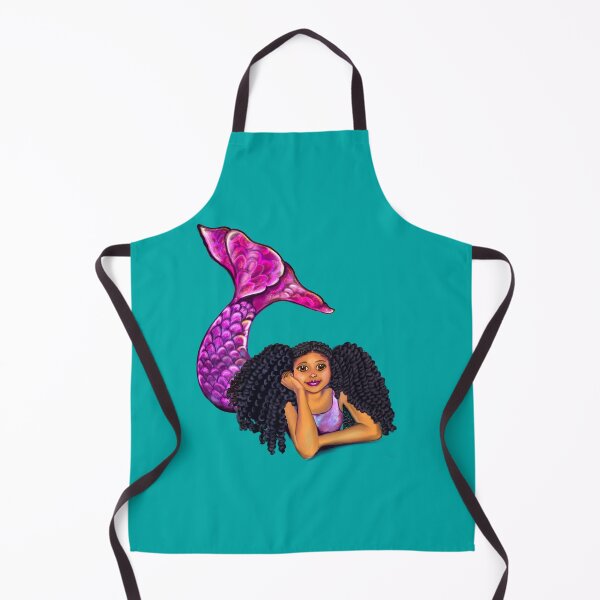 Item preview, Mermaid with brown skin and curly Afro hair designed and sold by Artonmytee.