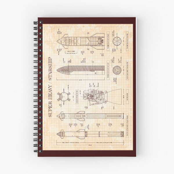 Item preview, SPACEX: Super Heavy / Starship (Old Blue Grid Burgundy) designed and sold by BGALAXY.