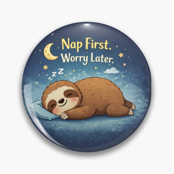 Item preview, Nap First Worry Later – Cute Sleeping Sloth Night designed and sold by PunchDrop.