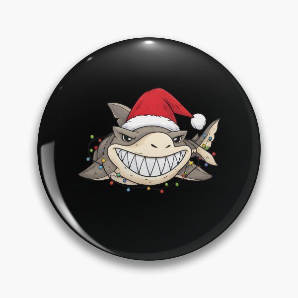 Item preview, Funny Christmas Shark Santa Hat Grinning Great White Holiday Humor designed and sold by DrawHandArt.