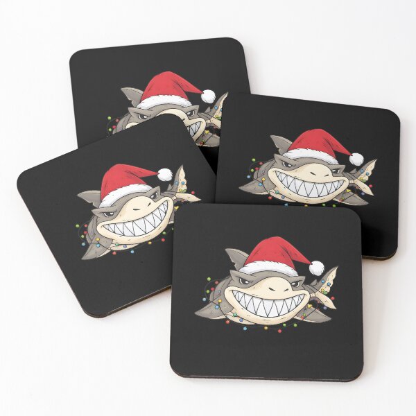 Item preview, Funny Christmas Shark Santa Hat Grinning Great White Holiday Humor designed and sold by DrawHandArt.
