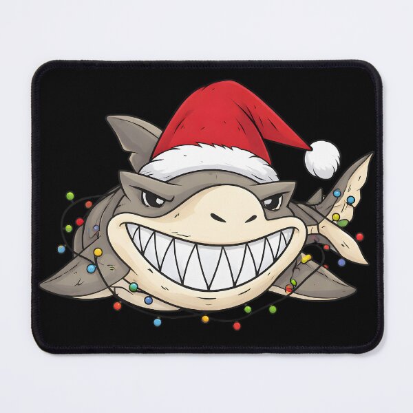 Item preview, Funny Christmas Shark Santa Hat Grinning Great White Holiday Humor designed and sold by DrawHandArt.