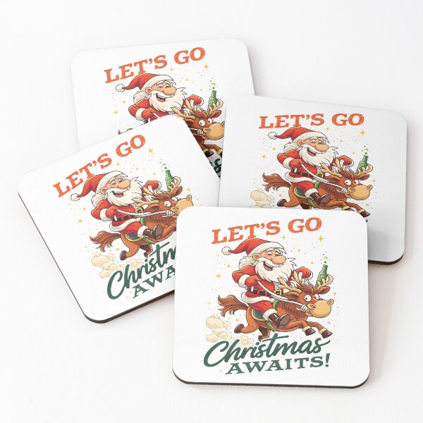 Item preview, Funny Santa Claus Let's Go Christmas Retro Holiday Spirit Graphic designed and sold by DrawHandArt.