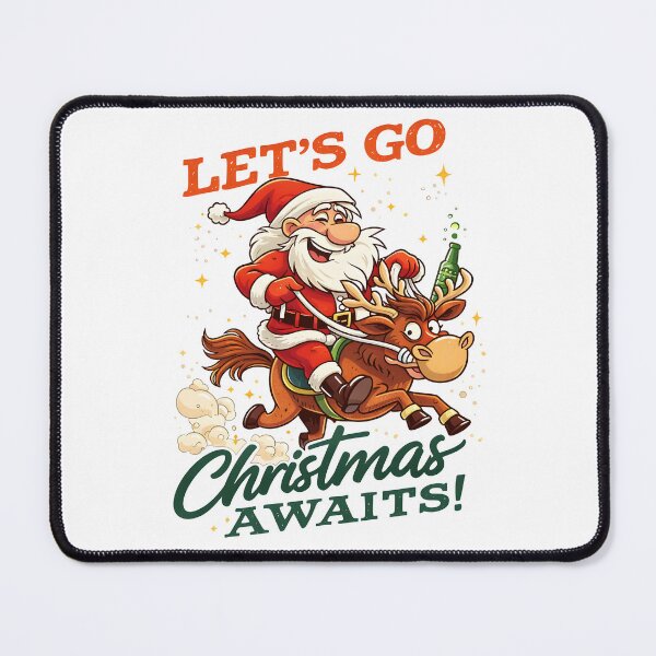 Item preview, Funny Santa Claus Let's Go Christmas Retro Holiday Spirit Graphic designed and sold by DrawHandArt.