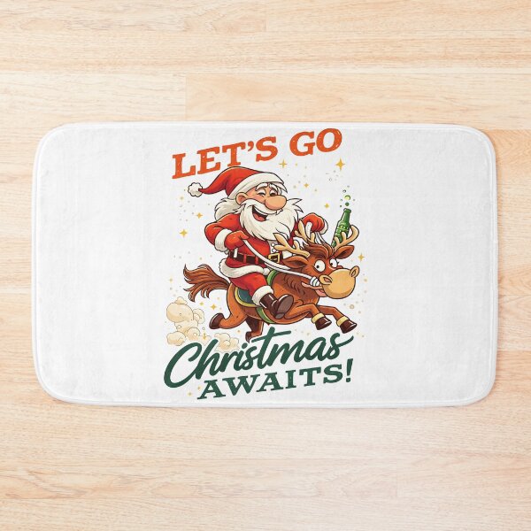 Item preview, Funny Santa Claus Let's Go Christmas Retro Holiday Spirit Graphic designed and sold by DrawHandArt.