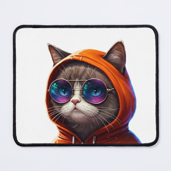 Item preview, Cool Cat in Orange Hoodie – Neon City Night Art designed and sold by Articooler.