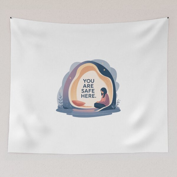 Item preview, You Are Safe Here comfort art designed and sold by SloganSauce.