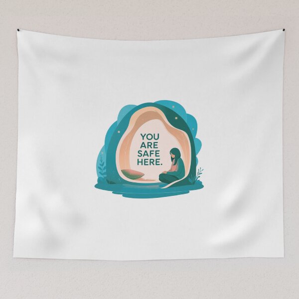 Item preview, You Are Safe Here healing design designed and sold by SloganSauce.
