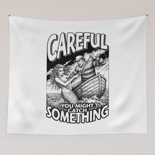 Item preview, Funny Fishing Mermaid Catch Something Fisherman Dad designed and sold by GrandeDuc.