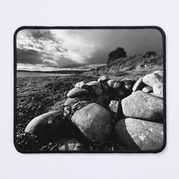 Item preview, Rocks on Fortrose Bay, Black Isle – Black & White Seascape designed and sold by KentonDesignsUK.