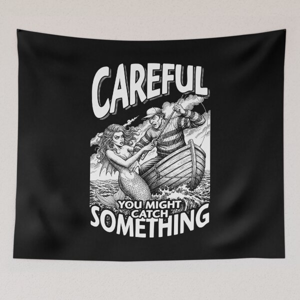 Item preview, Funny Fishing Mermaid Catch Something Fisherman Dad designed and sold by GrandeDuc.