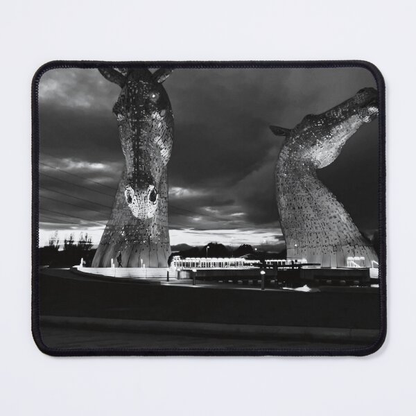 Item preview, The Kelpies, Falkirk – Black & White Night Photography Scotland designed and sold by KentonDesignsUK.
