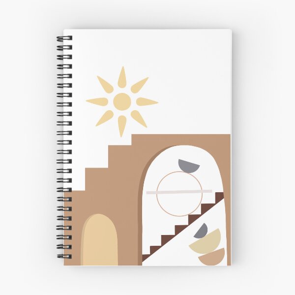 Item preview, Abstract Sun and Geometric Architecture Shapes in Soft Earthy Art designed and sold by NiceDigital.