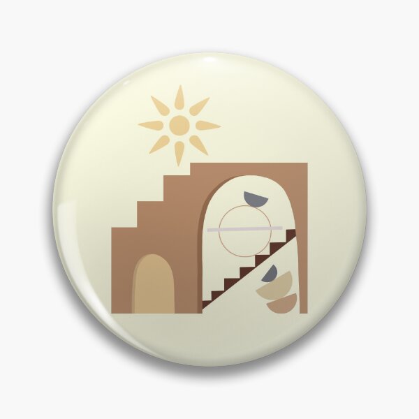 Item preview, Abstract Sun and Geometric Architecture Shapes in Soft Earthy Art designed and sold by NiceDigital.
