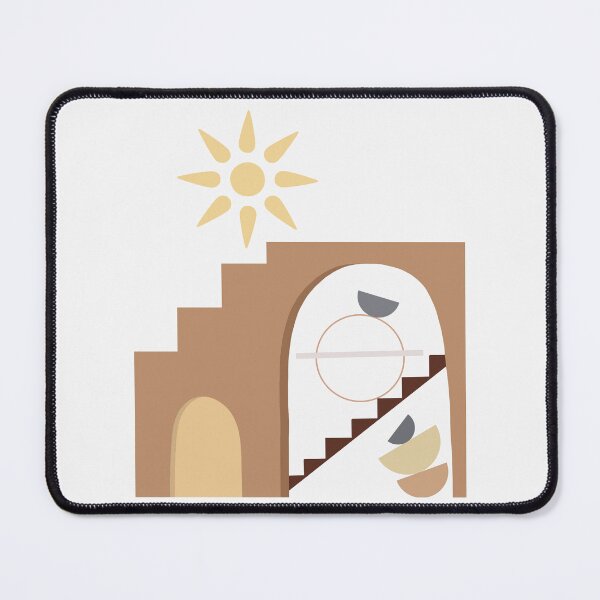 Item preview, Abstract Sun and Geometric Architecture Shapes in Soft Earthy Art designed and sold by NiceDigital.