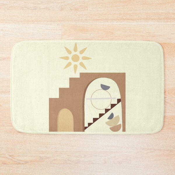Item preview, Abstract Sun and Geometric Architecture Shapes in Soft Earthy Art designed and sold by NiceDigital.
