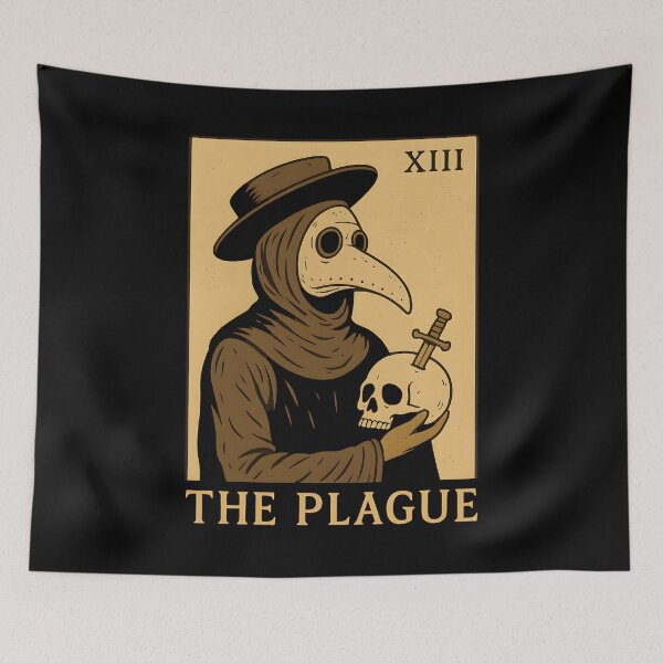 Item preview, The Plague XIII Tarot Card - Vintage Plague Doctor Dark Gothic Art designed and sold by DrawHandArt.