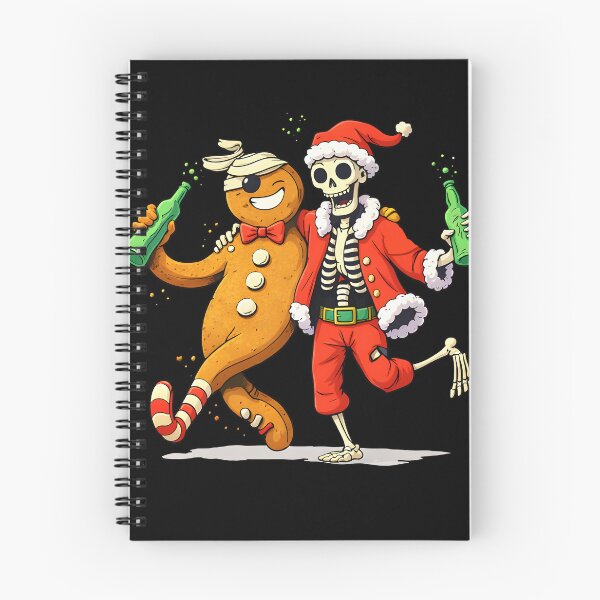 Item preview, Skeleton Santa and Gingerbread Man Beer - Funny Creepy Christmas Party designed and sold by DrawHandArt.