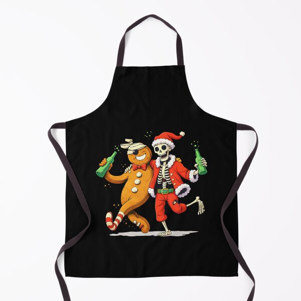 Item preview, Skeleton Santa and Gingerbread Man Beer - Funny Creepy Christmas Party designed and sold by DrawHandArt.