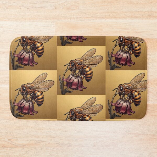 Item preview, Pollinating Bee Flower Detailed Natural Art designed and sold by OneMillionSpot.