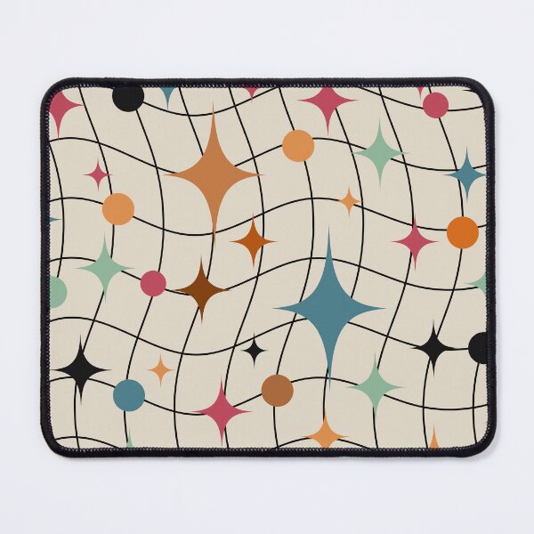 Item preview, Retro Mid-Century Modern Abstract Starburst and Wavy Grid Pattern designed and sold by DeeLulu.