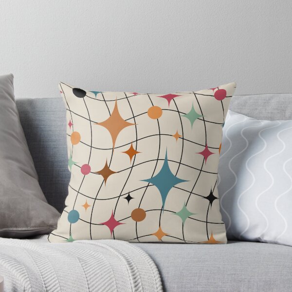 Item preview, Retro Mid-Century Modern Abstract Starburst and Wavy Grid Pattern designed and sold by DeeLulu.
