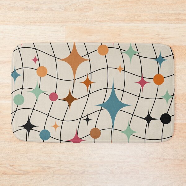 Item preview, Retro Mid-Century Modern Abstract Starburst and Wavy Grid Pattern designed and sold by DeeLulu.