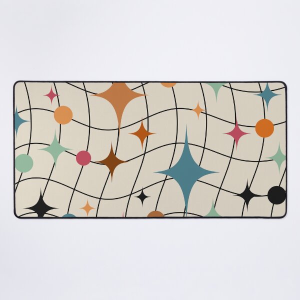 Item preview, Retro Mid-Century Modern Abstract Starburst and Wavy Grid Pattern designed and sold by DeeLulu.