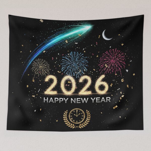Item preview, Happy New Year 2026 Glitter Sparkle Celebration - Futuristic Party Night Graphics 2026 designed and sold by FUIRY .