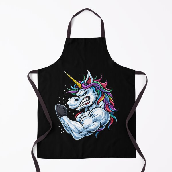 Item preview, Angry Muscular Unicorn Boxing Gym Fitness Rainbow Mascot Art designed and sold by DrawHandArt.