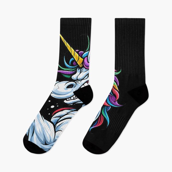 Item preview, Angry Muscular Unicorn Boxing Gym Fitness Rainbow Mascot Art designed and sold by DrawHandArt.